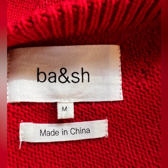 BA&SH Lady Pullover Embellishing Red Sweater - Picture 6 of 6